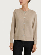 Cardigan girocollo con bottoni in punto perla Four Seasons Grigi Donna - Ragno