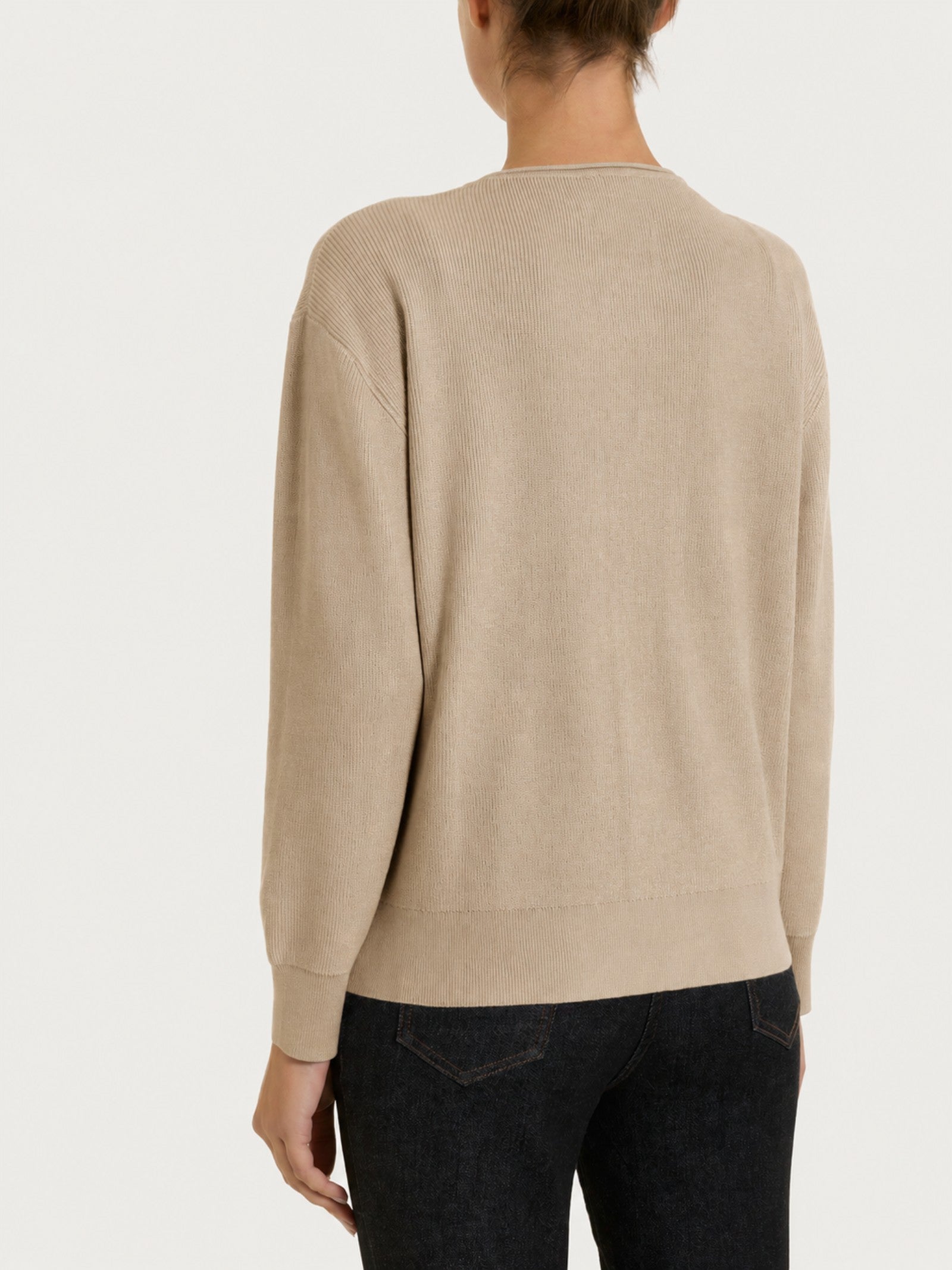Cardigan girocollo con bottoni in punto perla Four Seasons Grigi Donna - Ragno