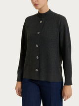 Cardigan girocollo con bottoni in punto perla Four Seasons Neri Donna - Ragno