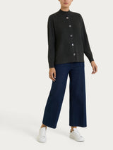 Cardigan girocollo con bottoni in punto perla Four Seasons Neri Donna - Ragno