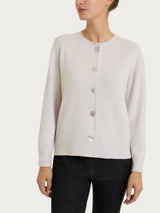 Cardigan girocollo con bottoni in punto perla Four Seasons Viola Donna - Ragno