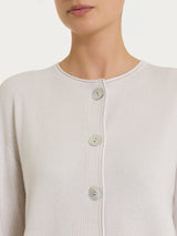 Cardigan girocollo con bottoni in punto perla Four Seasons Viola Donna - Ragno