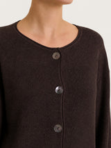Cardigan girocollo con bottoni in punto perla Four Seasons Marroni Donna - Ragno