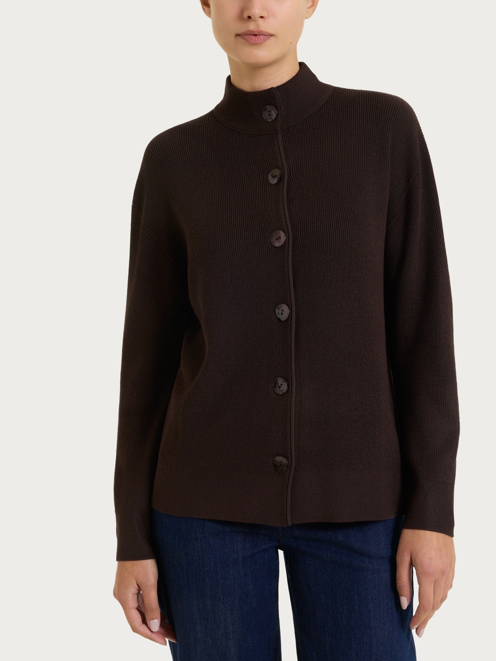 Cardigan lupetto con bottoni in punto perla Four Seasons Marroni Donna - Ragno