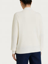 Maglia con scollo a V in punto perla Four Seasons Bianchi Donna - Ragno