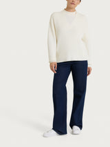 Maglia con scollo a V in punto perla Four Seasons Bianchi Donna - Ragno