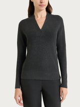 Maglia con scollo a V in punto perla Four Seasons Neri Donna - Ragno