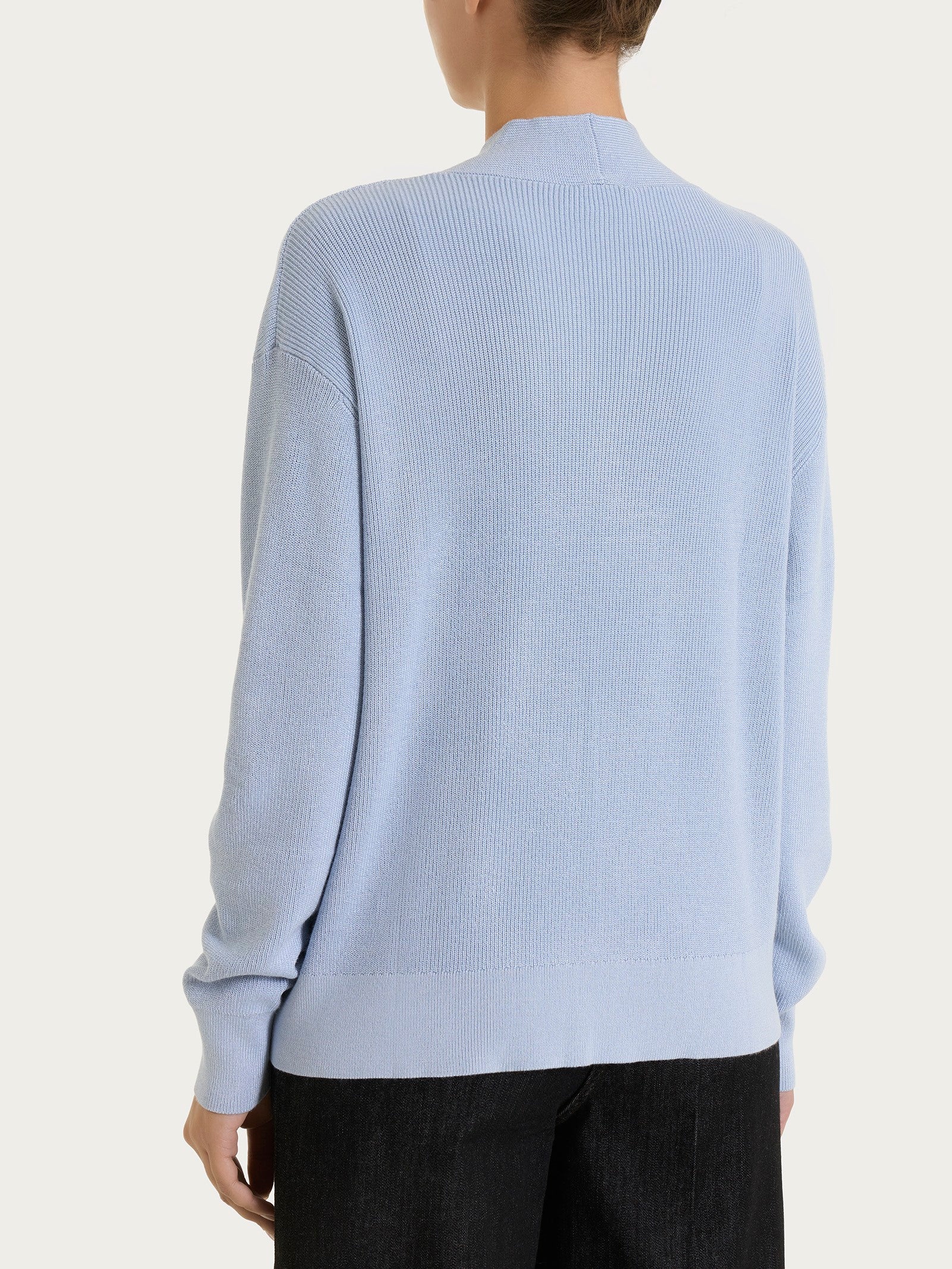 Maglia con scollo a V in punto perla Four Seasons Azzurri Donna - Ragno