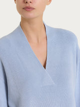 Maglia con scollo a V in punto perla Four Seasons Azzurri Donna - Ragno