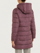Satin Puffer piumino lungo con cappuccio  Viola Donna - Ragno