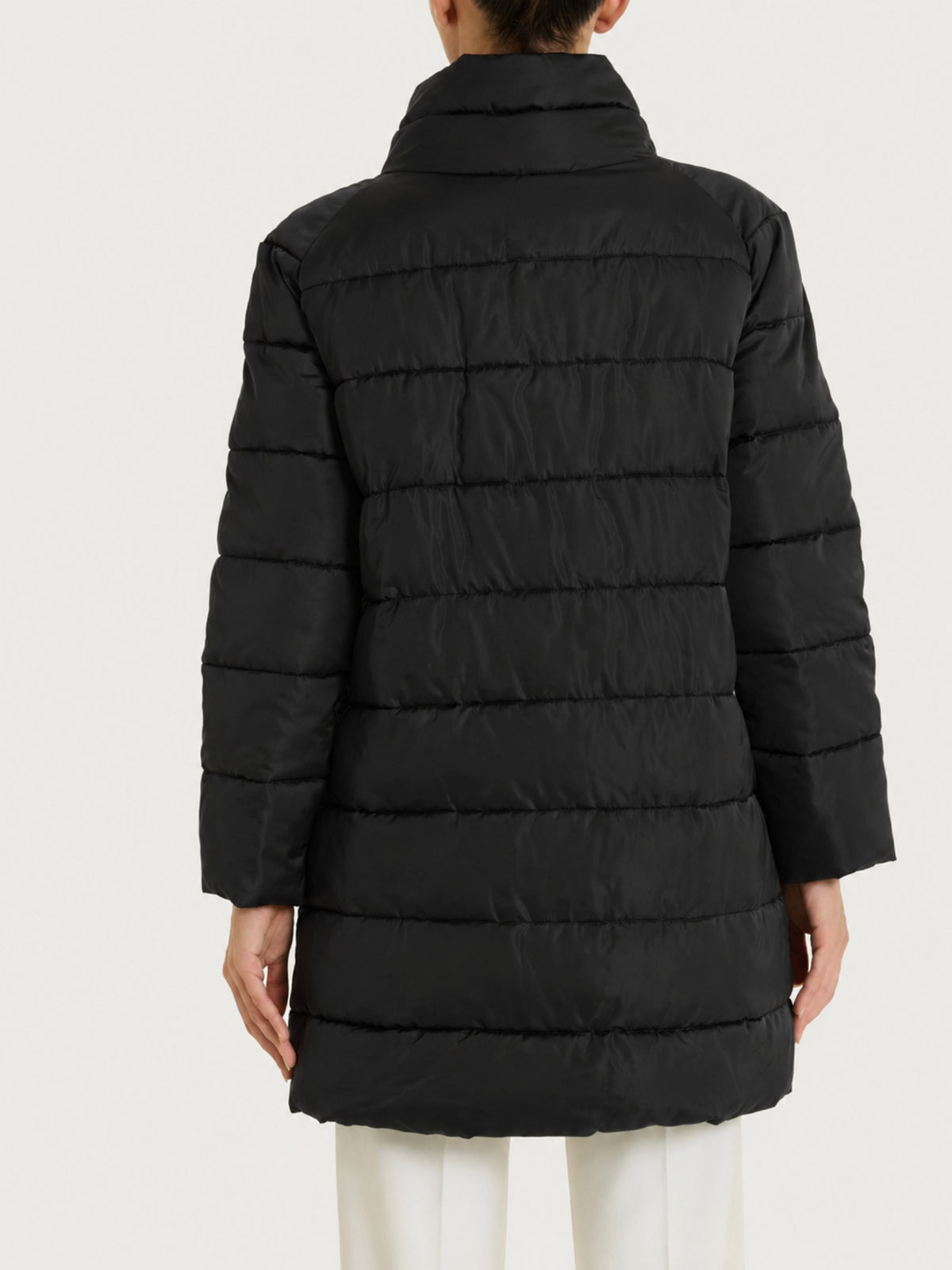 Satin Puffer piumino lungo Neri Donna - Ragno