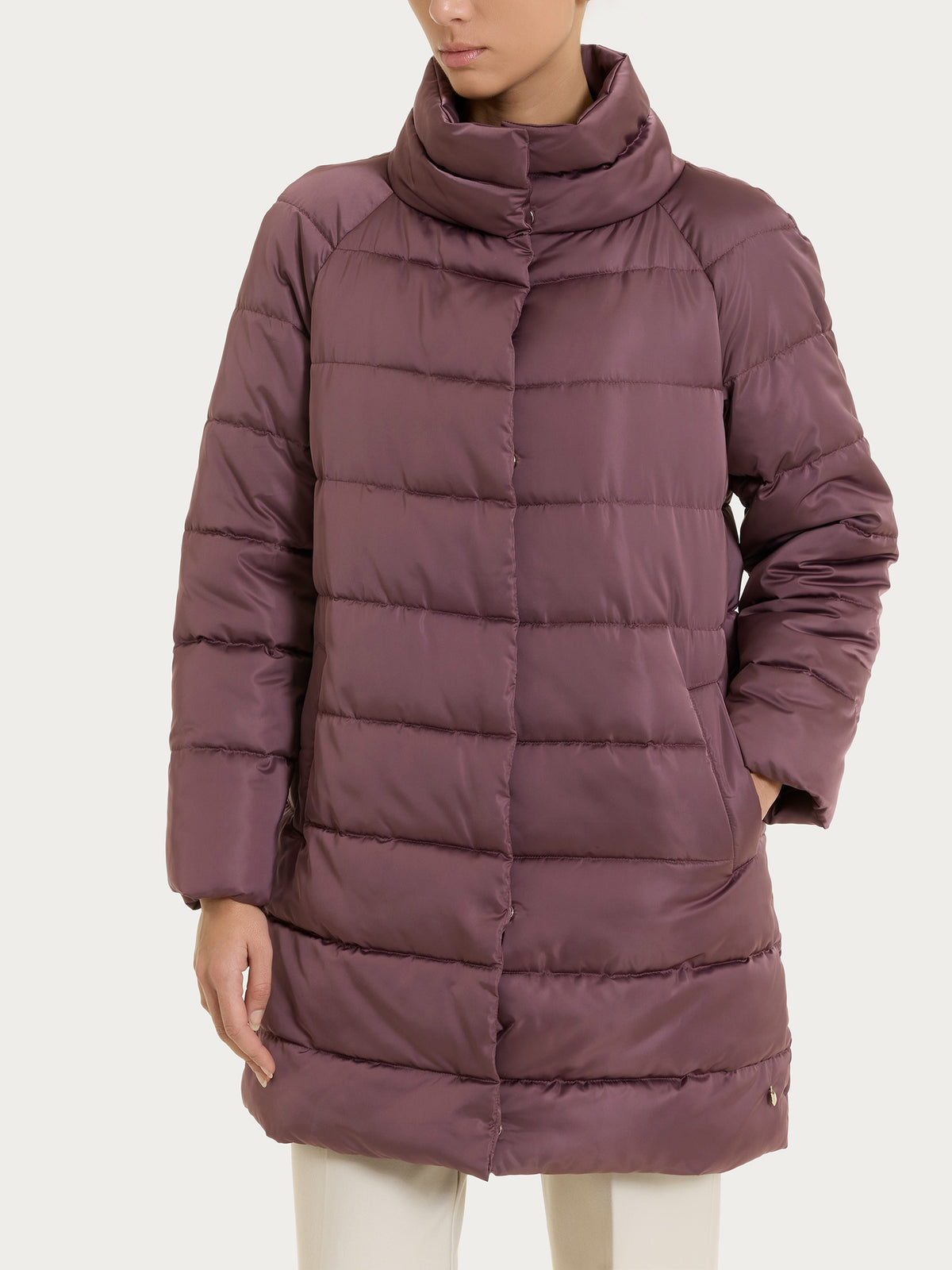 Satin Puffer piumino lungo Viola Donna - Ragno