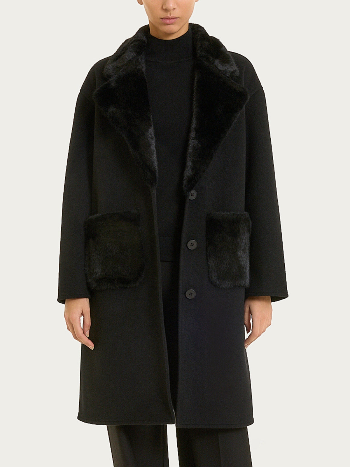 Fuzzy SoftCoat Cappotto lungo Neri Donna - Ragno