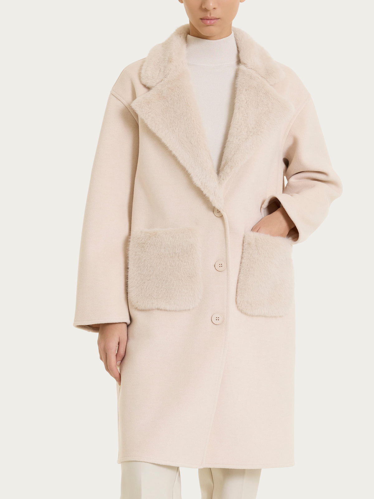 Fuzzy SoftCoat Cappotto lungo Rosa Donna - Ragno