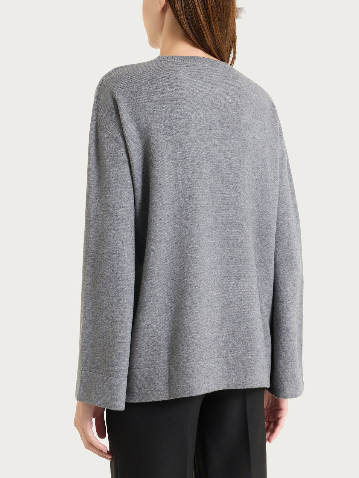 Maglia girocollo a manica lunga in Naturasoft Neri Donna - Ragno