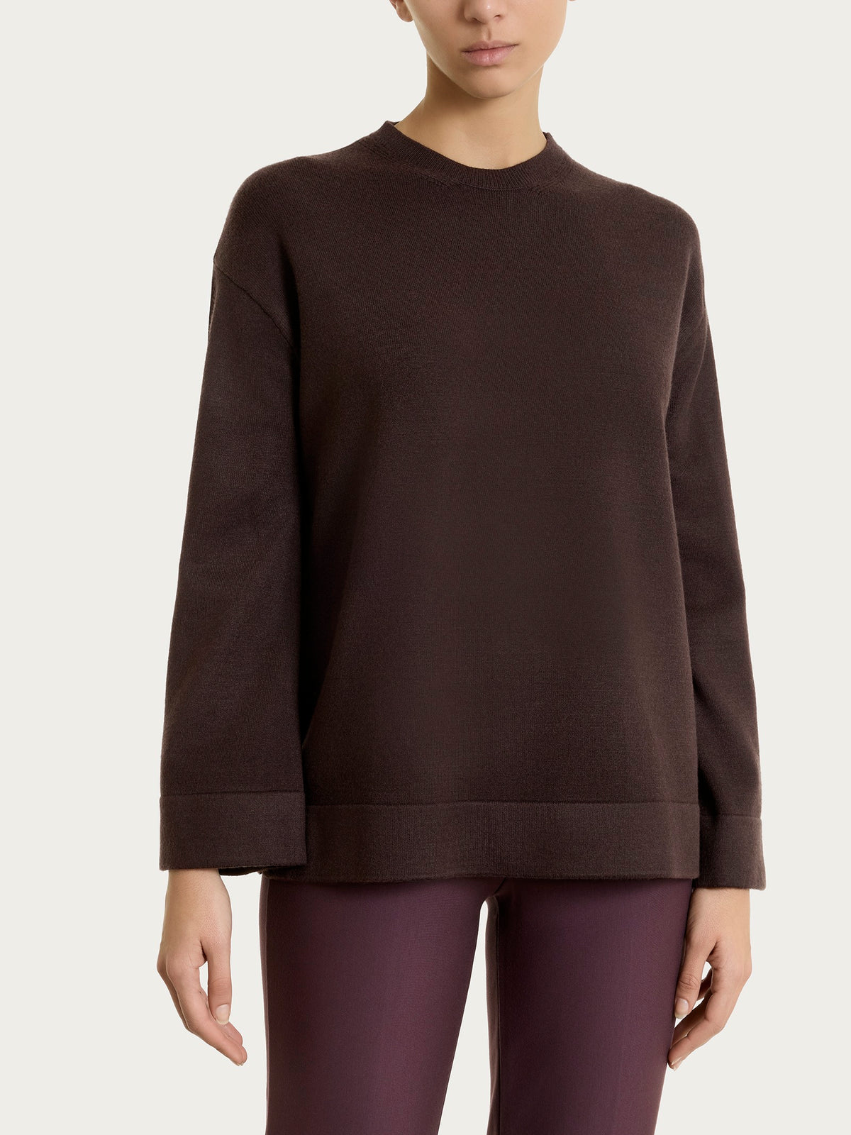 Maglia girocollo a manica lunga in Soft Wool Marroni Donna - Ragno