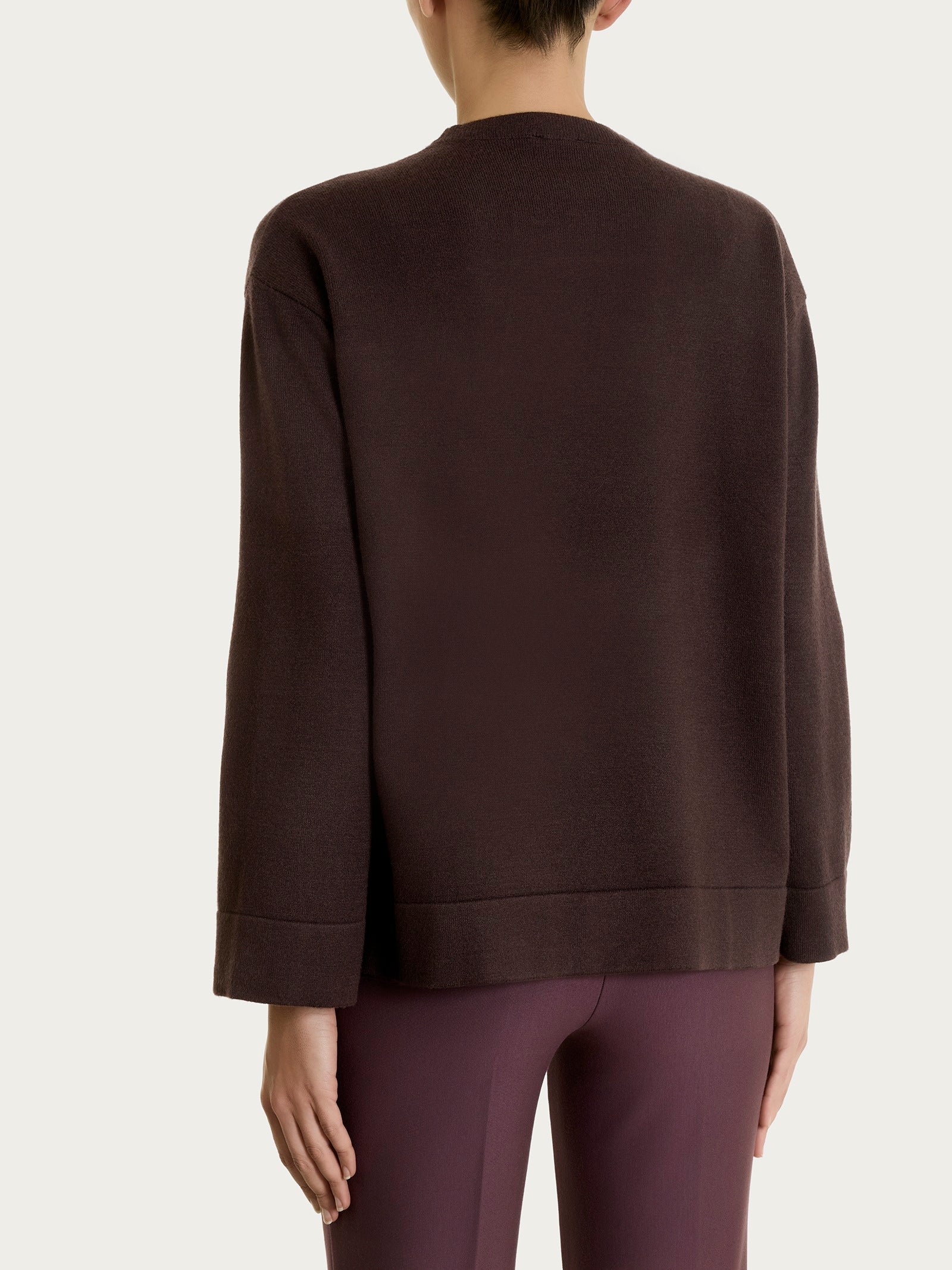 Maglia girocollo a manica lunga in Soft Wool Marroni Donna - Ragno