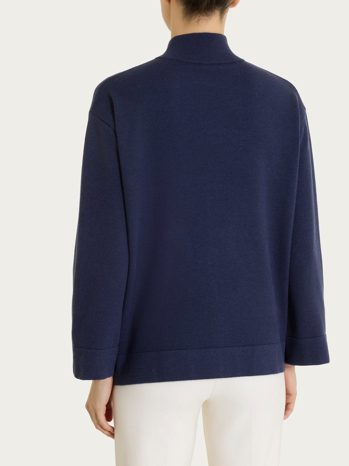 Lupetto con mezza zip in NaturalSoft Blu Donna - Ragno