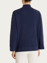 Lupetto con mezza zip in NaturalSoft Blu Donna - Ragno