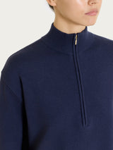 Lupetto con mezza zip in NaturalSoft Blu Donna - Ragno
