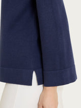 Lupetto con mezza zip in NaturalSoft Blu Donna - Ragno