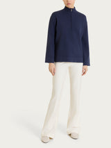 Lupetto con mezza zip in NaturalSoft Blu Donna - Ragno