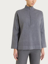 Lupetto con mezza zip in NaturalSoft Neri Donna - Ragno