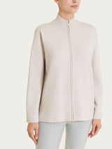 Lupetto con full zip in NaturalSoft Bianchi Donna - Ragno