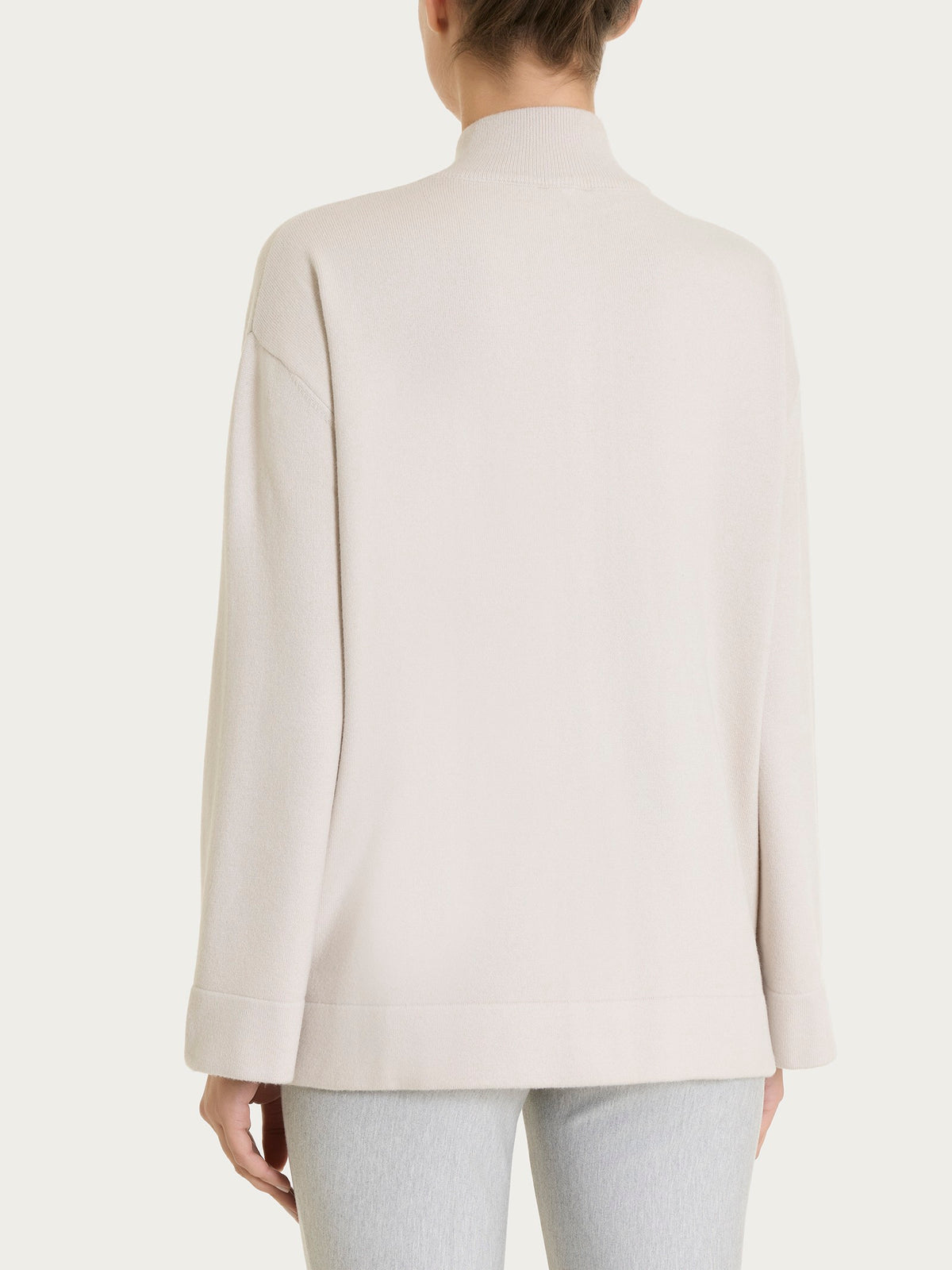 Lupetto con full zip in NaturalSoft Bianchi Donna - Ragno