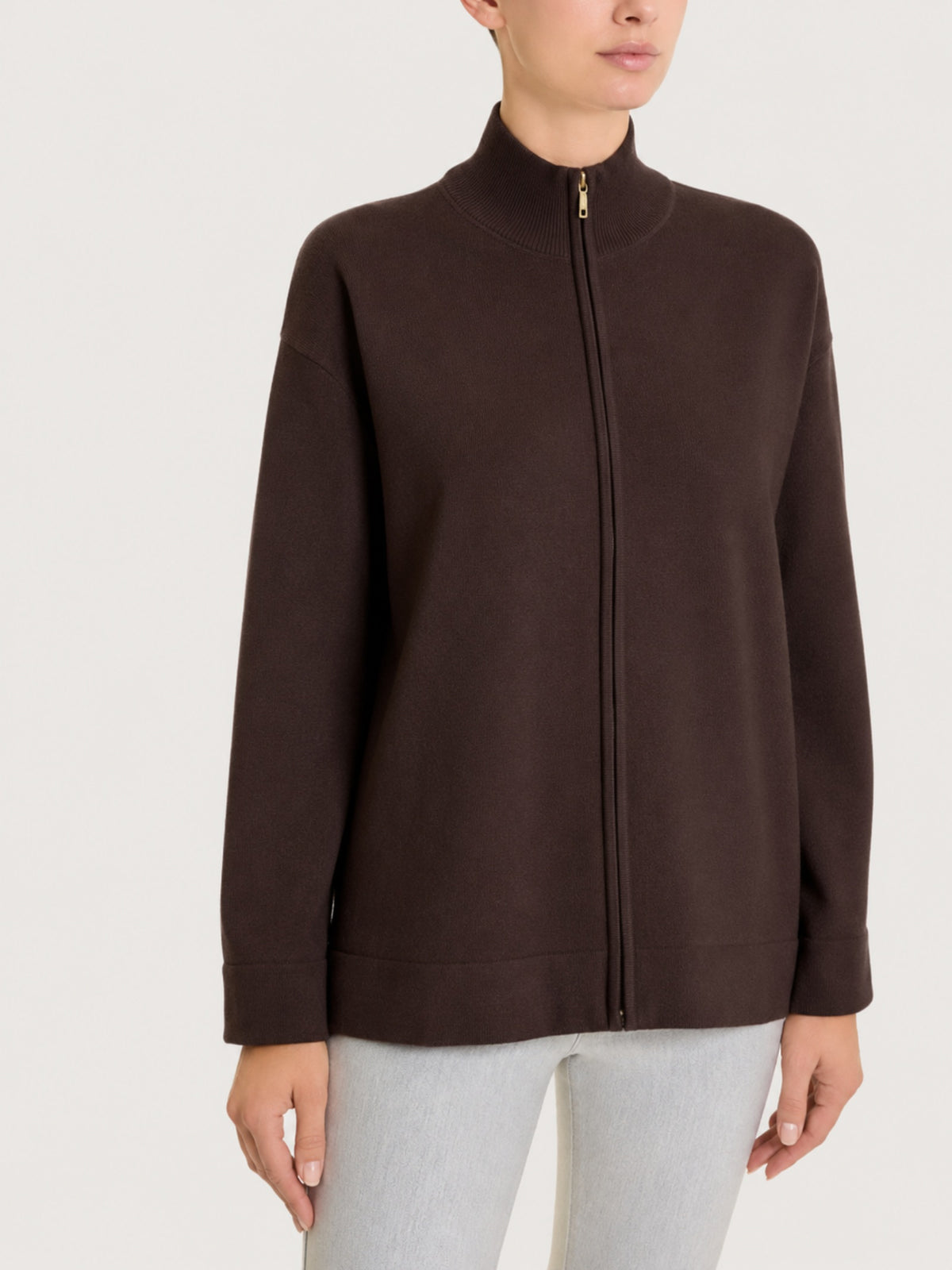Lupetto con full zip in NaturalSoft Marroni Donna - Ragno