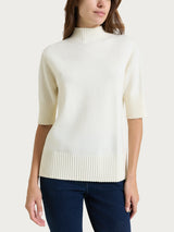 Lupetto con manica corta in Soft Wool Bianchi Donna - Ragno