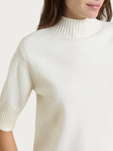 Lupetto con manica corta in Soft Wool Bianchi Donna - Ragno