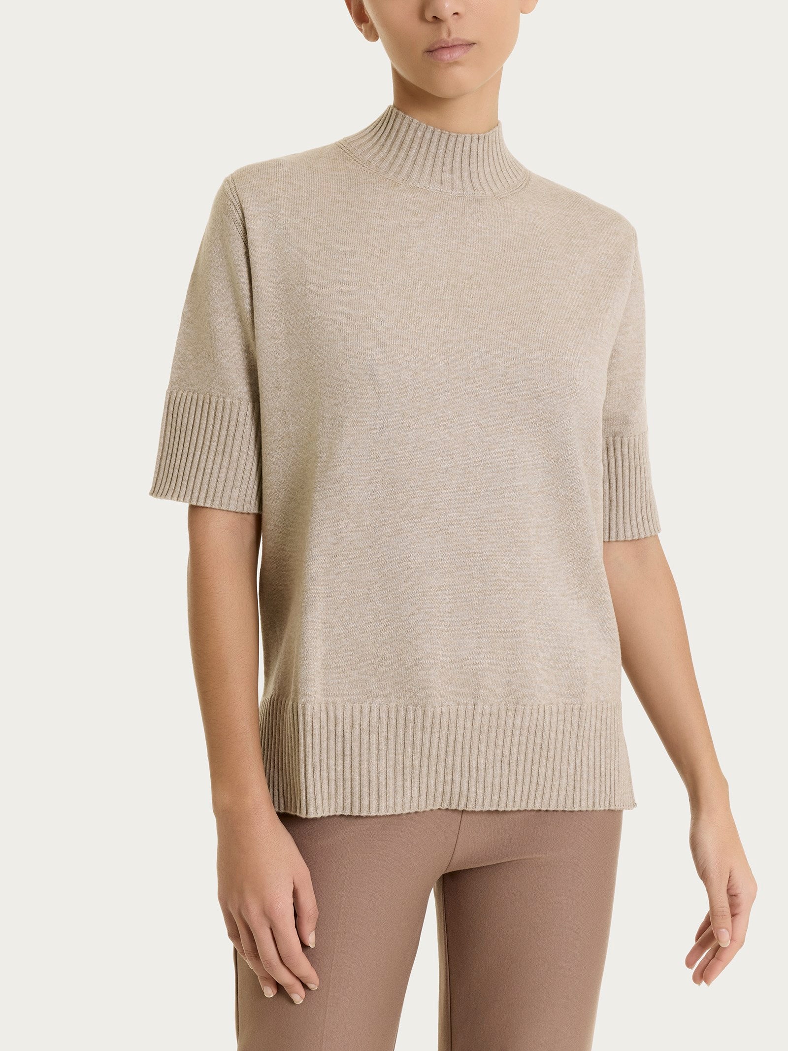 Lupetto con manica corta in Soft Wool Grigi Donna - Ragno