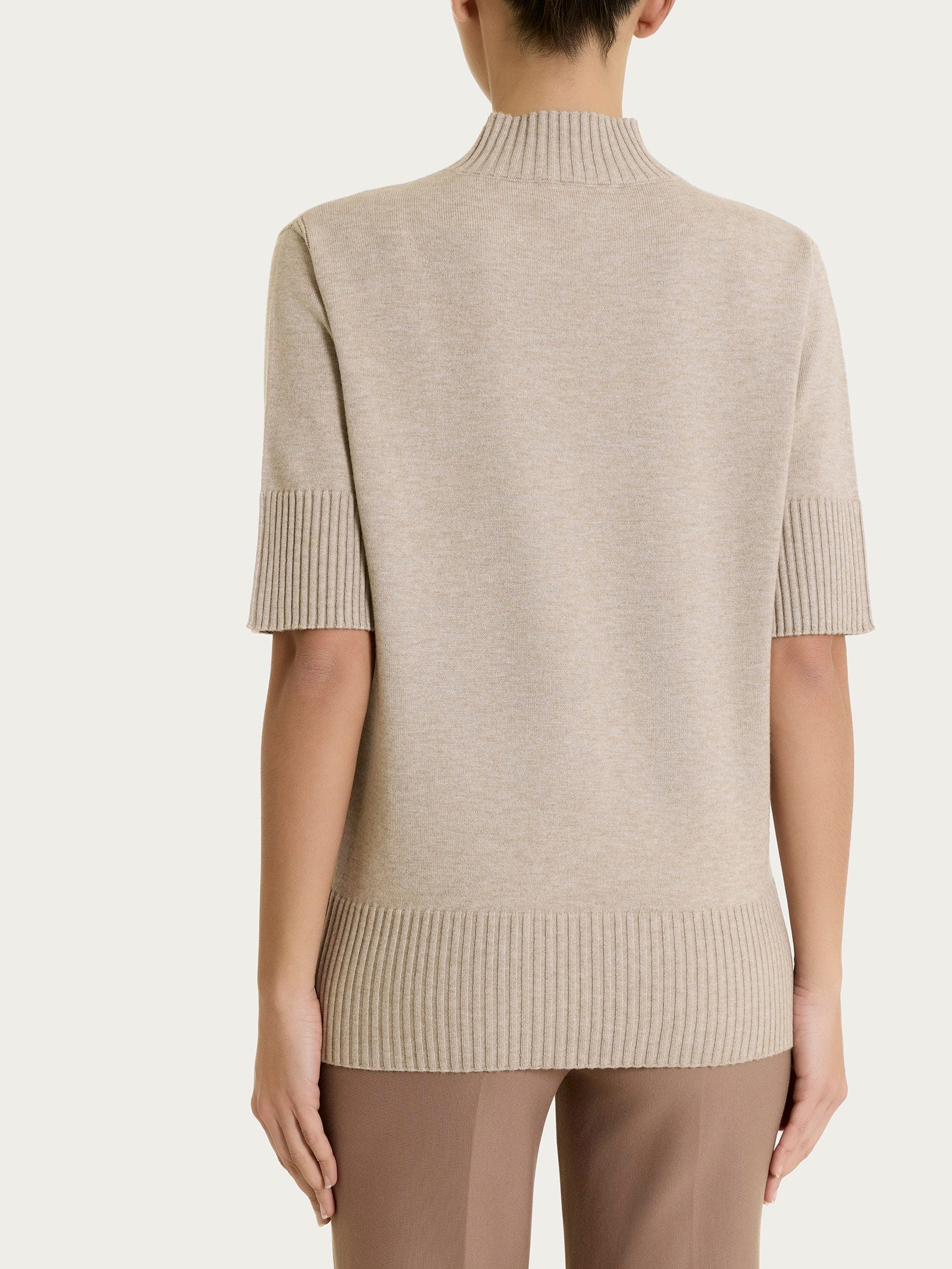 Lupetto con manica corta in Soft Wool Grigi Donna - Ragno