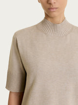 Lupetto con manica corta in Soft Wool Grigi Donna - Ragno