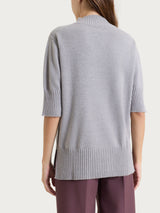 Lupetto con manica corta in Soft Wool Neri Donna - Ragno