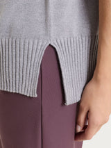 Lupetto con manica corta in Soft Wool Neri Donna - Ragno