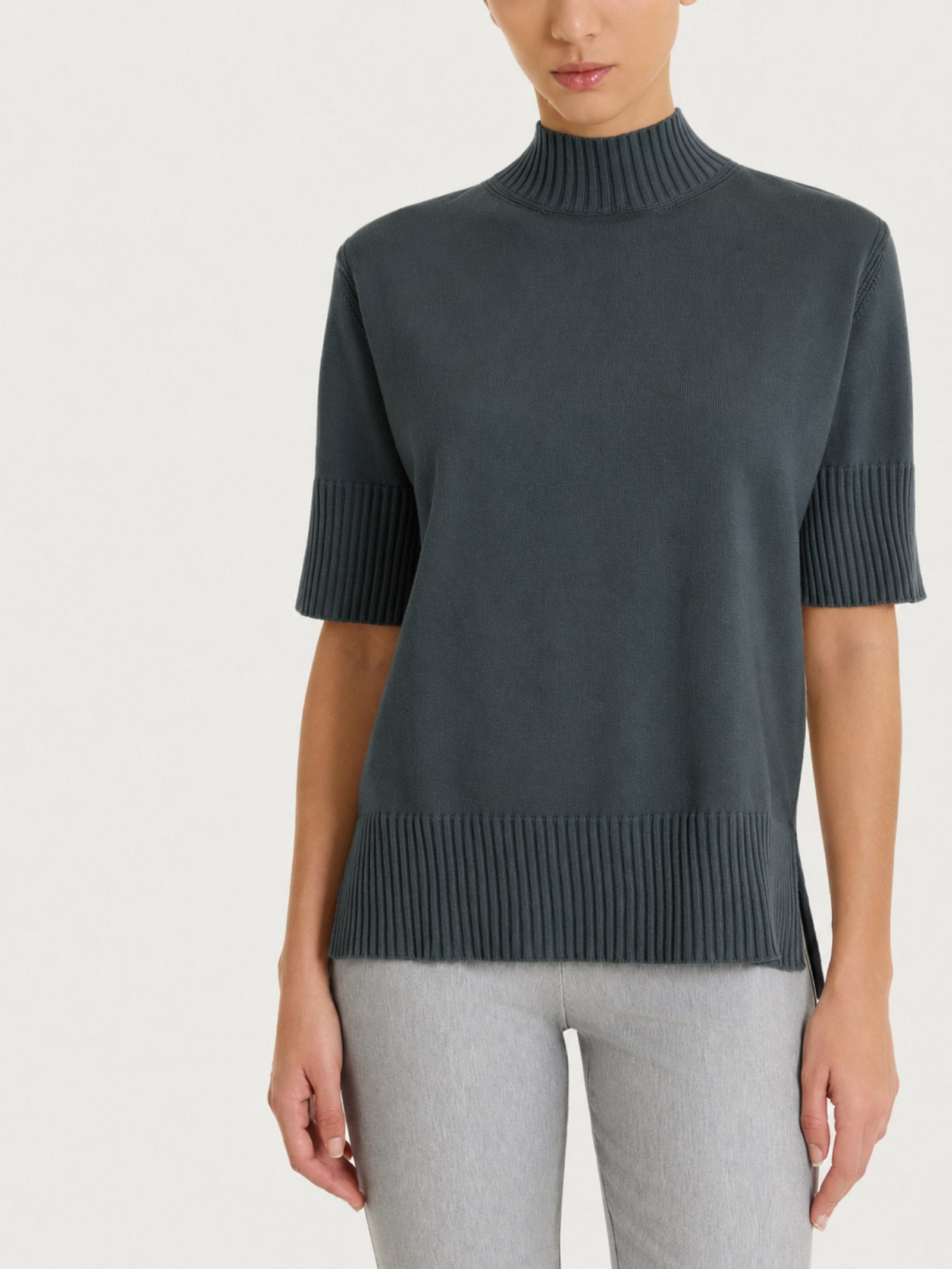 Lupetto con manica corta in Soft Wool Grigi Donna - Ragno