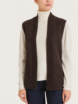 Ärmellose Strickjacke aus NaturalSoft in Braun für Damen – Ragno
