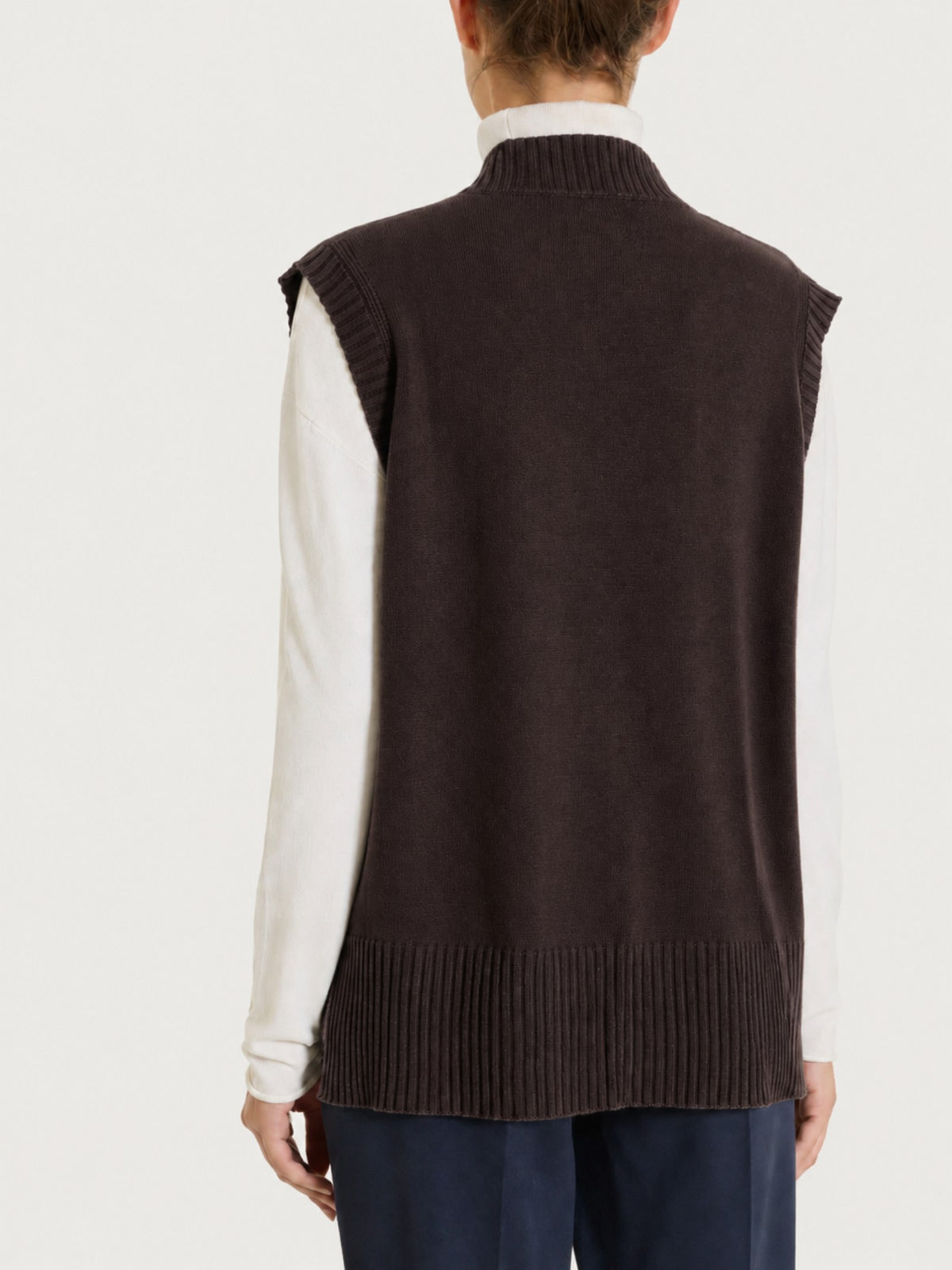 Cardigan smanicato in NaturalSoft Marroni Donna - Ragno