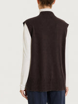 Ärmellose Strickjacke aus NaturalSoft in Braun für Damen – Ragno