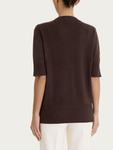 Maglia girocollo con manica corta in Soft Wool Marroni Donna - Ragno