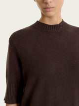 Maglia girocollo con manica corta in Soft Wool Marroni Donna - Ragno