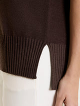 Maglia girocollo con manica corta in Soft Wool Marroni Donna - Ragno