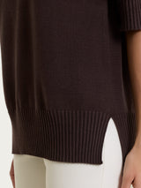 Maglia girocollo con manica corta in Soft Wool Marroni Donna - Ragno