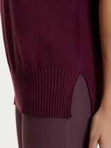 Maglia girocollo con manica corta in Soft Wool Viola Donna - Ragno