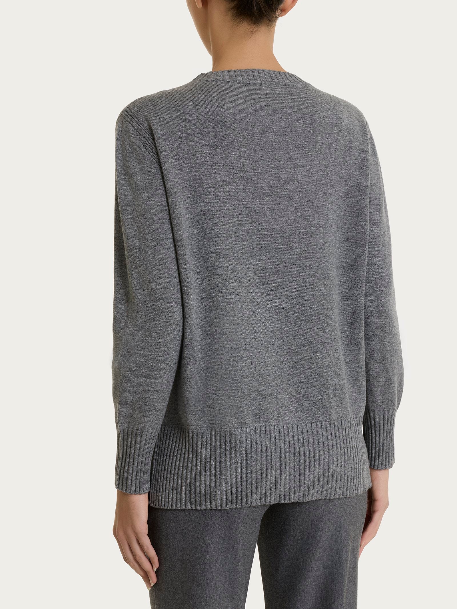 Maglia girocollo con manica lunga in Soft Wool Neri Donna - Ragno