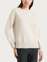 Maglia girocollo con manica lunga in NaturalSoft Bianchi Donna - Ragno