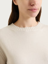 Maglia girocollo con manica lunga in NaturalSoft Bianchi Donna - Ragno