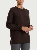 Maglia girocollo con manica lunga in Soft Wool Marroni Donna - Ragno
